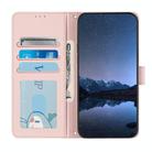 For Honor X8c 4G Global Cat Rat Embossed Pattern RFID Leather Phone Case with Lanyard(Pink) - 3