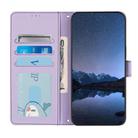 For Honor X8c 4G Global Cat Rat Embossed Pattern RFID Leather Phone Case with Lanyard(Purple) - 3