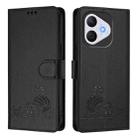For Honor 400 Lite Cat Rat Embossed Pattern RFID Leather Phone Case with Lanyard(Black) - 2