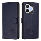 For Honor 400 Lite Cat Rat Embossed Pattern RFID Leather Phone Case with Lanyard(Blue) - 1