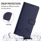 For Honor 400 Lite Cat Rat Embossed Pattern RFID Leather Phone Case with Lanyard(Blue) - 3