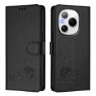 For Honor Power 5G Cat Rat Embossed Pattern RFID Leather Phone Case with Lanyard(Black) - 2
