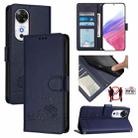 For Honor Play 60 5G Cat Rat Embossed Pattern RFID Leather Phone Case with Lanyard(Blue) - 1