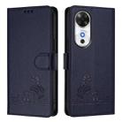 For Honor Play 60 5G Cat Rat Embossed Pattern RFID Leather Phone Case with Lanyard(Blue) - 2