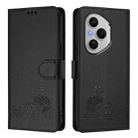 For Honor 400 Pro 5G Global Cat Rat Embossed Pattern RFID Leather Phone Case with Lanyard(Black) - 2