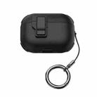 For AirPods Pro 2 Mechanical Switch Lock Bluetooth Earphone Protective Case(Black) - 1