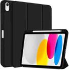 For iPad 10th Gen 10.9 2022 3-fold TPU Smart Leather Tablet Case with Pen Slot(Black) - 1