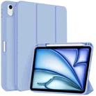 For iPad Air 11 2024 3-fold TPU Smart Leather Tablet Case with Pen Slot(Ice Blue) - 1