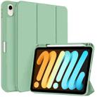 For iPad mini 6 3-fold TPU Smart Leather Tablet Case with Pen Slot(Green) - 1