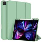 For iPad Pro 11 2022 / 2021 / 2020 3-fold TPU Smart Leather Tablet Case with Pen Slot(Green) - 1