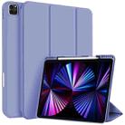 For iPad Pro 11 2022 / 2021 / 2020 3-fold TPU Smart Leather Tablet Case with Pen Slot(Lavender Purple) - 1