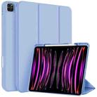 For iPad Pro 12.9 3-fold TPU Smart Leather Tablet Case with Pen Slot(Ice Blue) - 1