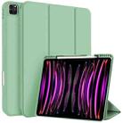 For iPad Pro 12.9 3-fold TPU Smart Leather Tablet Case with Pen Slot(Green) - 1