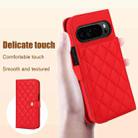 For Google Pixel 9 Pro XL Crossbody Multifunction Rhombic Leather Phone Case(Red) - 3