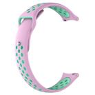 For Xiaomi Haylou Solar / LS05 Silicone Reverse Buckle Strap(Pink+Teal) - 1