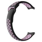 For Xiaomi Haylou Solar / LS05 Silicone Reverse Buckle Strap(Black+Pink) - 1