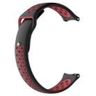 For Xiaomi Haylou Solar / LS05 Silicone Reverse Buckle Strap(Black+Red) - 1