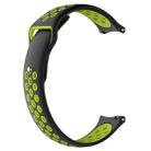 For Xiaomi Haylou Solar / LS05 Silicone Reverse Buckle Strap(Black+Green) - 1