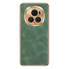 For Honor Magic6 Pro Electroplating Lambskin Leather Phone Case(Green) - 1