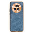 For Honor Magic5 Pro Electroplating Lambskin Leather Phone Case(Blue) - 1