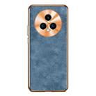 For Honor Magic5 Electroplating Lambskin Leather Phone Case(Blue) - 1