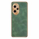 For Honor 100 Pro Electroplating Lambskin Leather Phone Case(Green) - 1