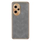 For Honor 100 Pro Electroplating Lambskin Leather Phone Case(Grey) - 1