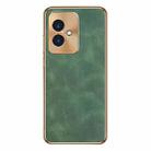 For Honor 100 Electroplating Lambskin Leather Phone Case(Green) - 1