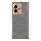 For Honor 100 Electroplating Lambskin Leather Phone Case(Grey) - 1