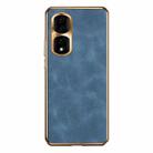 For Honor 90 Pro Electroplating Lambskin Leather Phone Case(Blue) - 1