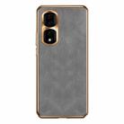 For Honor 90 Pro Electroplating Lambskin Leather Phone Case(Grey) - 1