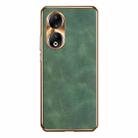 For Honor 90 Electroplating Lambskin Leather Phone Case(Green) - 1