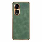 For Honor 80 Pro Electroplating Lambskin Leather Phone Case(Green) - 1