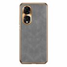 For Honor 80 Pro Electroplating Lambskin Leather Phone Case(Grey) - 1