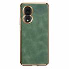 For Honor 80 Electroplating Lambskin Leather Phone Case(Green) - 1