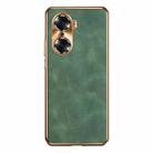 For Honor 60 Pro Electroplating Lambskin Leather Phone Case(Green) - 1