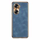 For Honor 60 Pro Electroplating Lambskin Leather Phone Case(Blue) - 1