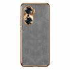 For Honor 60 Pro Electroplating Lambskin Leather Phone Case(Grey) - 1