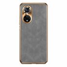 For Honor 50 Pro Electroplating Lambskin Leather Phone Case(Grey) - 1