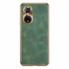 For Honor 50 Electroplating Lambskin Leather Phone Case(Green) - 1