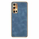 For Honor 30 Pro Electroplating Lambskin Leather Phone Case(Blue) - 1