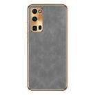 For Honor 30 Pro Electroplating Lambskin Leather Phone Case(Grey) - 1