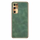 For Honor 30 Electroplating Lambskin Leather Phone Case(Green) - 1