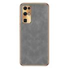 For Honor 30 Electroplating Lambskin Leather Phone Case(Grey) - 1