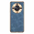 For Honor X50 Electroplating Lambskin Leather Phone Case(Blue) - 1