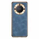 For Honor X40 Electroplating Lambskin Leather Phone Case(Blue) - 1