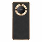 For Honor X40 Electroplating Lambskin Leather Phone Case(Black) - 1