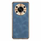 For Honor X30 Electroplating Lambskin Leather Phone Case(Blue) - 1