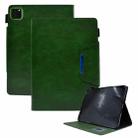 For iPad Pro 11 2024 Suede Cross Texture Magnetic Clasp Leather Smart Tablet Case(Green) - 1