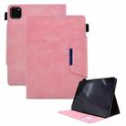 For iPad Pro 11 2024 Suede Cross Texture Magnetic Clasp Leather Smart Tablet Case(Pink) - 1